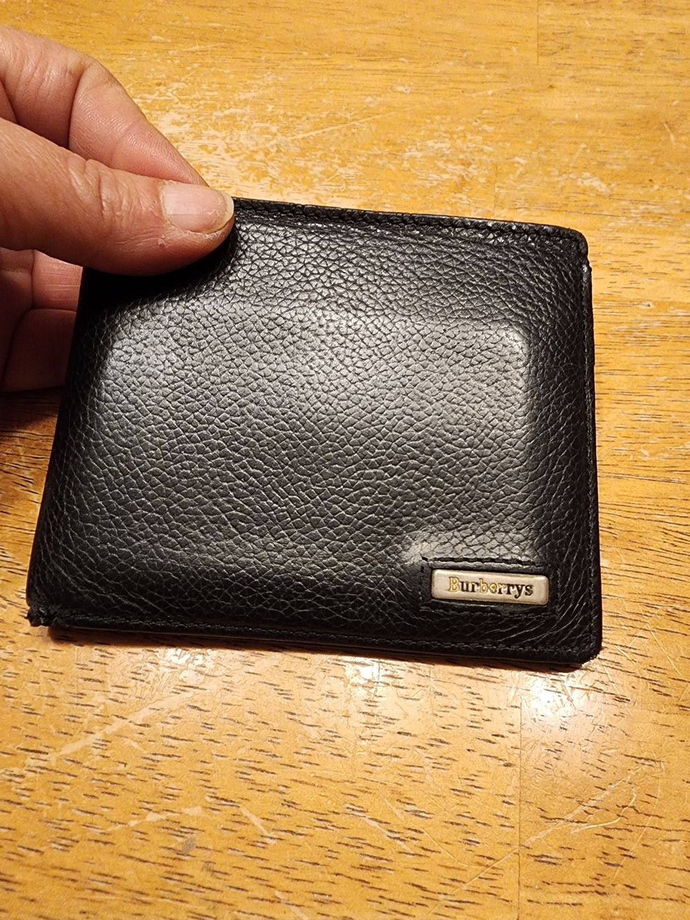Burberry Black Leather Men's Bi-Fold Wallet